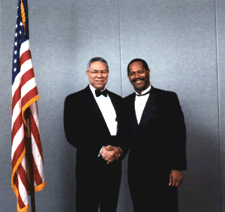 Ernie with General Powell